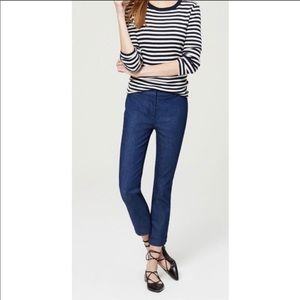 LOFT Marisa Kick Crop Indigo Trouser Jeans, Size 8